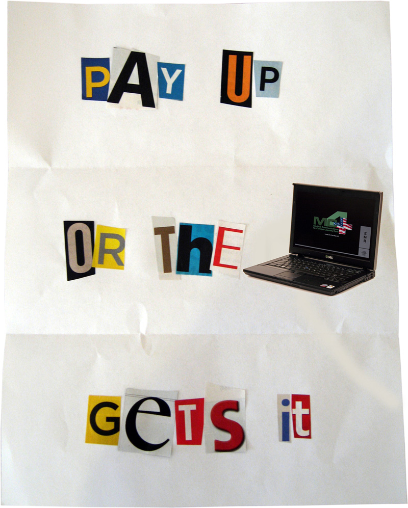 Ransom Note: Pay Up or the Computer Gets It