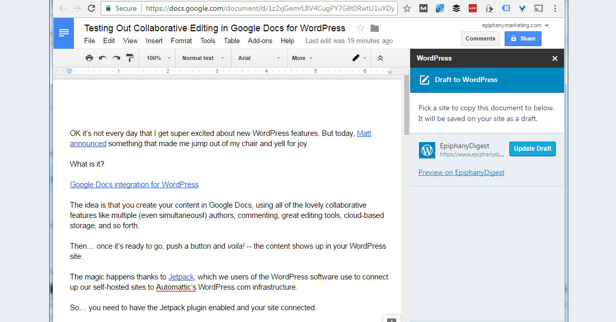 WordPress - Google Docs Integration